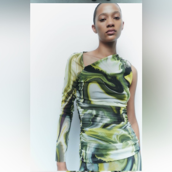 ZARA BLOGGERS FAV PRINTED TULLE TOP - Picture 12 of 16